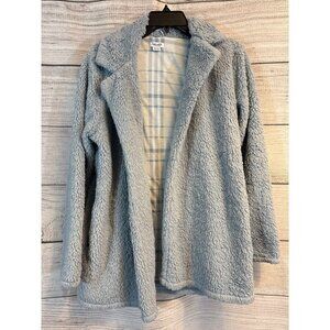 Splendid Blue Sherpa Cardigan Jacket Size XS